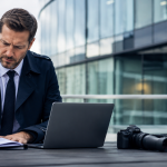 Détective privé réalisant une enquête professionnelle pour le compte d’une entreprise
